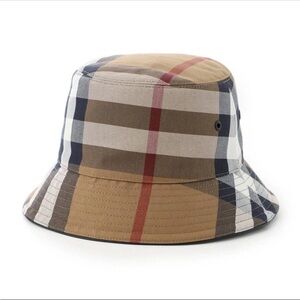 Burberry Tan and Red Plaid Bucket Hat